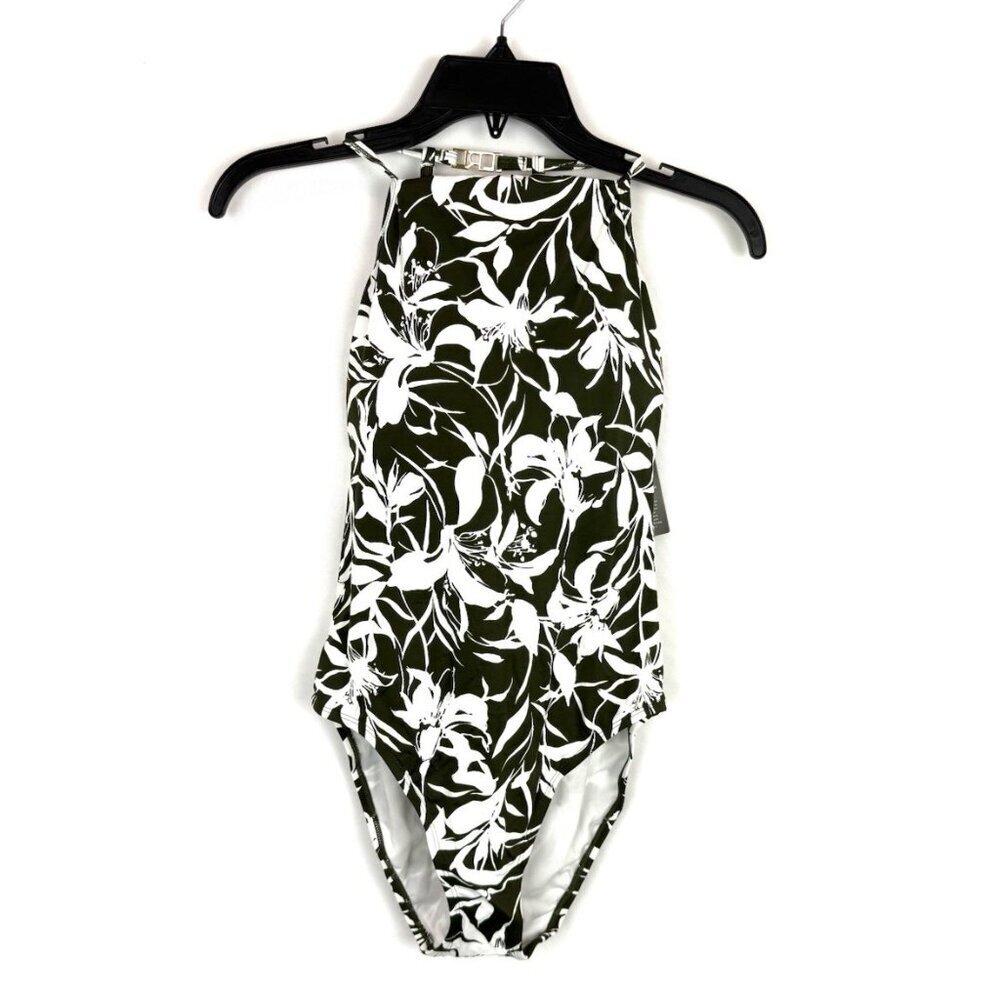 Ralph Lauren Women’s Green/White One Piece Swimsuit Size 6